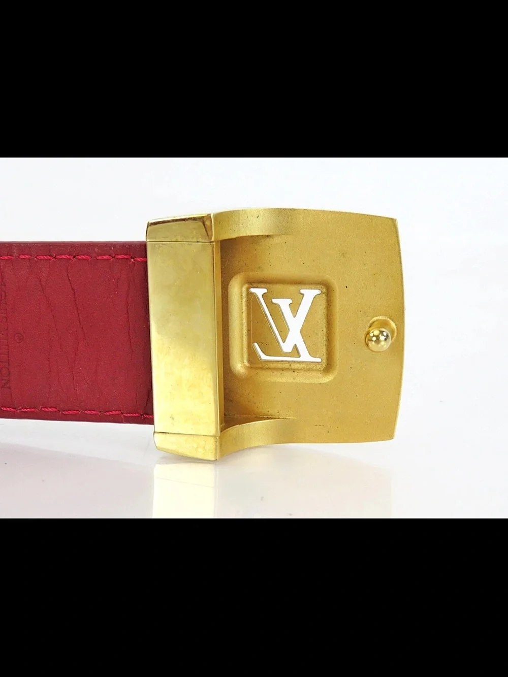 Louis Vuitton White Multicolor Monogram Belt with Gold LV Buckle